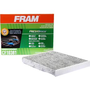 FRAM Fresh Breeze Cabin Air Filter Replacement for Car Passenger Compartment w/ Arm and Hammer Baking Soda, Easy Install, CF10381 for Select Hyundai and Kia Vehicles, white