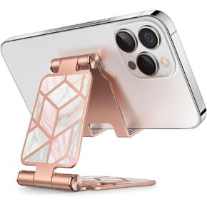 i-Blason Cell Phone Stand for Desk, Cell Phone Holder Foldable Adjustable, Fits All Smart Phones, iPhone15 14 13 Pro Max, Samsung S24 S23 S22 Flip, Multi-Angle Office Desk Phone Stand Holder, Marble