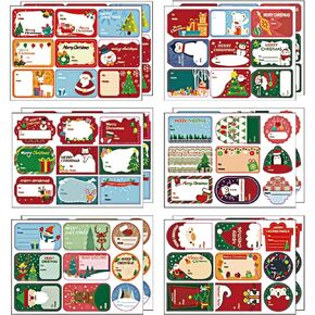 108 PCS Christmas Stickers Labels, Christmas Name Gift Labels Xmas Gift Tag Stickers Paper Label Stickers Christmas Self-Adhesive Stickers for Present Party Bags Cards Envelope