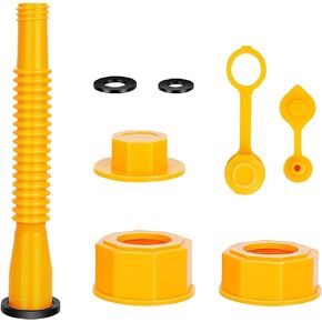 Ziciner Gas Can Spout Replacement Set, Bendable Nozzle Kit with Screw Collar Caps, Vent Caps, Spout Cover, No-Spill Gas Can Nozzle Replacement, Gas Can Nozzle Fits Most of Cans (1 Kit)