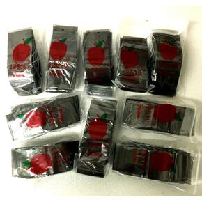12510 (1.25"X1") Black Color Apple Brand Bags Mini ZipLock Baggies, Case of 1,000