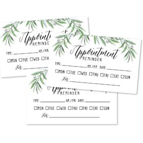 50 Greenery Eucalyptus Appointment Reminder Cards, Next Apt. With Medical Doctor, Dental, Salon, Therapy, Dog Grooming, Cleaning Business, Custom Personalized Blank Recall Service Reminder Notes