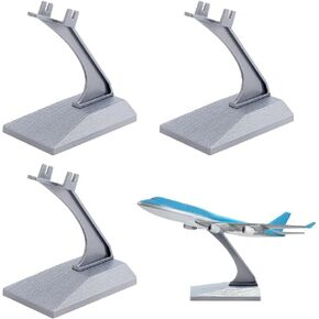 FINGERINSPIRE 4 Sets Plastic Model Plane Display Stand Gray Detachable Display Holder Universal Aircraft Model Plane Stand No Airplane Model Show Stand for Building Blocks Planes Accessories