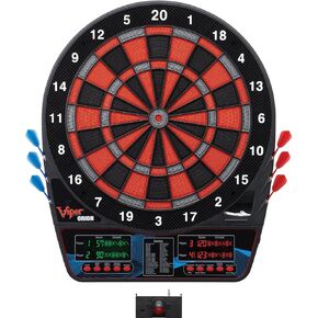 Viper Orion Electronic Soft Tip Dartboard with LaserLite Laser Throw/Toe Line Marker, red and black