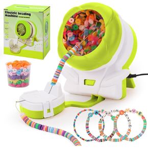 Gapuyer Clay Bead Spinner，Electric Seed and Clay Bead Spinner 2IN1 with 4 Beading Needles for Bracelet Jewelry Making， Bead Maker with Needle Seat Positioning Rod for HeiShi Beads Kit,Gift for Girl