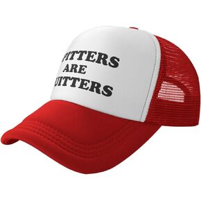 Spitters are Quitters Funny Adjustable Mesh Trucker Hat for Adults Unisex Classic Hats Fishing Caps Black