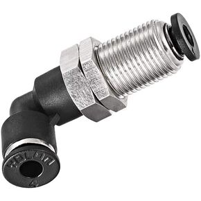 uxcell 2 End 4mm Tube Push Lock Elbows, M12 L Shape Bulkhead Union Air Fittings