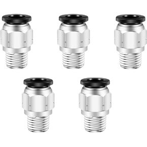 5/32 Push to Connect Fittings Air Fittings,CEKER 5/32 Od x 1/4" NPT Male Thread Air Lines Quick Connect Fittings Pneumatic Fitting 5/32 Tubing Fitting Push in Connector Air Hose Fittings 5Packs