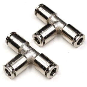 10mm Union Tee Push to connect fittings Stainless Steel Quick Connect Fittings,CEKER 10mm x 10mm x 10mm 3 Way Tee Shaped Tube Fittings Push Connectors Air Line Fittings 2pack