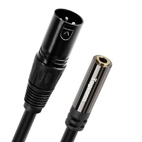 XLR Male to 3.5mm Female Cable Adapter 1 Feet, (1/8 Inch) TRS Stereo Female to 3-Pin XLR Male Balanced Connector Converter Cable，3 Pin XLR Male to 1/8 TRS Female