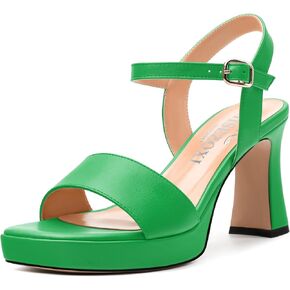 Womens Block High Heel Platform Sandals, Open Toe Ankle Strap Comfort Sandals, Womens Dressy Sandals