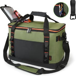 Tirrinia Large Cooler Bag, 48 Cans Insulated Leakproof Soft Ice Chest, Portable Beach Cooler with Heavy-Duty Handles for Picnic, Beach, Camping, Road Trips