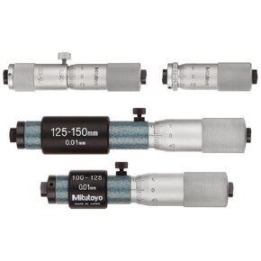 Mitutoyo 133-901 Tubular Vernier Inside Micrometer, 50-150mm Range, 0.01mm Graduation, +/-0.005mm Accuracy (4 Piece Set)