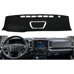 Dashboard Cover Dash Cover Mat Pad Carpet Custom Fit for Nissan Frontier 2005-2021/Xterra 2005-2015/Pathfinder 2005-2012, 2009-2012 Suzuki Equator (Black) Y66