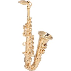 Alomejor Mini Saxophone Model Brass High Simulation Exquisite Musical Instrument Ornament with Gold String