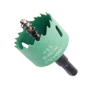 Laiwei 1-3/4"(45mm) Bimetal Hole Saw Heavy Duty, HSS Hole Cutter Drill bit for with Arbor for Wood and Metal,1.8 Hole Saw