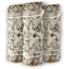 ESPOIR & AMOUR White Sage 4" - 3 Spiritual Sage Sticks for Smudging, Healing and Ritual - Hand-Tied Sage Smudge Sticks to Cleanse Negativity - Sustainably Harvested 4 Inch Californian Sage Bundle