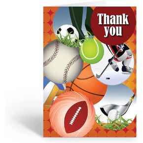 Stonehouse Collection | Boy Sports Thank You Note Card | 10 Boxed Cards & Envelopes | USA Made (Standard)