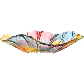 Gkesgm Art Sunflower-Shaped Crystal Glass Muti-Color Candy Tray, Tabletop Fruit Plates Dessert Plate Cake Plate，Wedding Home Decor，Christmas Decorative Bowl