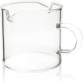 BCnmviku Shot Glasses Espresso Parts Double Spouts Milk Cup Clear Glass (Clear Glass-1Pack)