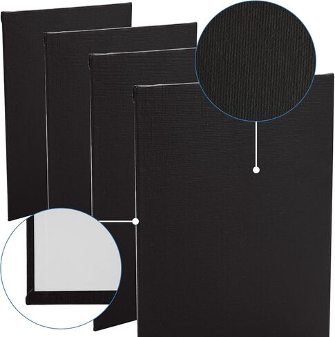 24PCS 5x7 Inch Black Canvas Panels, Small Canvas Boards for Painting, Drawing & Art Supplies, Blank Canvases for Oil Acrylic Watercolor Paint in Kuwait