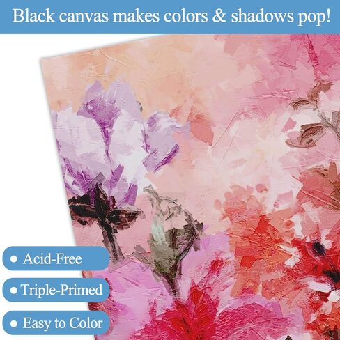 24PCS 5x7 Inch Black Canvas Panels, Small Canvas Boards for Painting, Drawing & Art Supplies, Blank Canvases for Oil Acrylic Watercolor Paint in Kuwait