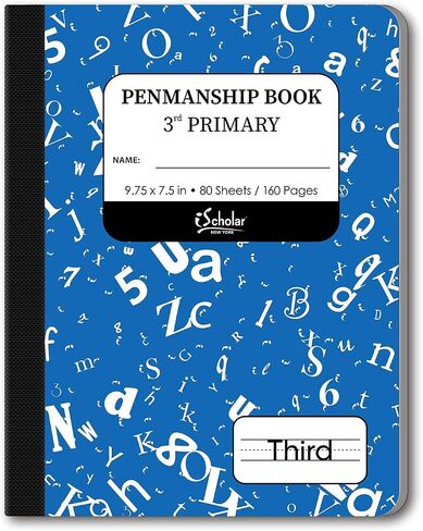 iScholar Grade 3 Primary Composition Book, 7.5 x 9.75 Inches, 80 Sheets, Skip Line Ruling, Blue Marble (10030) in Saudi Arabia