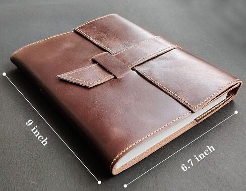 RUSTIC TOWN مجلة جلدية قابلة لإعادة الملء بصفحات فارغة - دفتر كتابة مجلة جلدية قابل لإعادة الملء مقاس A5 - هدية يوميات سفر عتيقة مصنوعة يدويًا للرجال والنساء in Kuwait