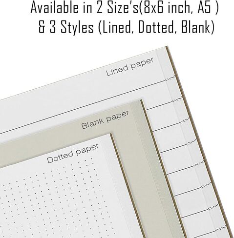 RUSTIC TOWN مجلة جلدية قابلة لإعادة الملء بصفحات فارغة - دفتر كتابة مجلة جلدية قابل لإعادة الملء مقاس A5 - هدية يوميات سفر عتيقة مصنوعة يدويًا للرجال والنساء in Kuwait