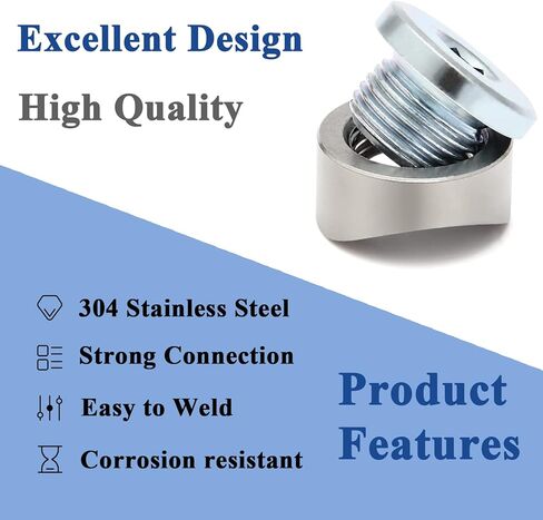 O2 Sensor Bung, Stainless Steel Oxygen Sensor Mounting Bungs and Plugs, M18 X 1.5 Thread Notched Style Oxygen Sensor Fitting Bungs, Suitable for 1.5-2 inch Pipe- 2 Bungs/2 Plugs in Saudi Arabia