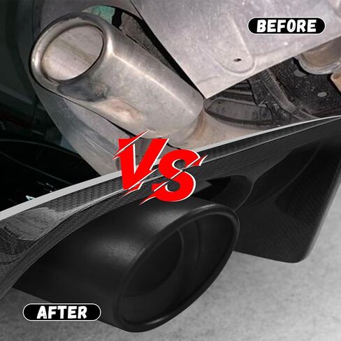 Car Exhaust Tail Pipe, Automotive Polished Stainless Steel Exhaust Tailpipe, 2.5 Inch to 3.3 Inch Automotive Exhaust Flue Muffler for Most Cars, Sedans and Trucks (Black/Straight) in Saudi Arabia