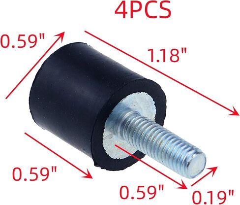 Male Female Rubber Mounts Shock Absorber Anti Vibration Isolator Mounts M5×15mm, 15×15mm, 4PCS in Kuwait