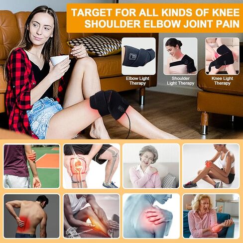 Near Infrared Light Therapy Knee Brace - Adjustable Red Light Therapy for Knee Pain Relief Device - Infrared Light Therapy for Faster Recovery - Great for Athletes & Beyond in Saudi Arabia
