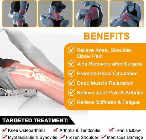 Near Infrared Light Therapy Knee Brace - Adjustable Red Light Therapy for Knee Pain Relief Device - Infrared Light Therapy for Faster Recovery - Great for Athletes & Beyond in Saudi Arabia