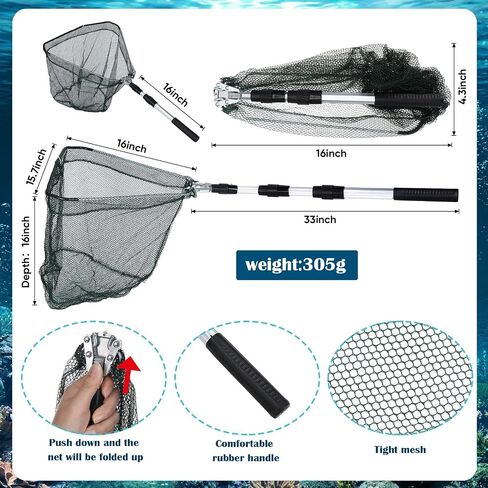 Poen Wire Grid Bottom Crab Nets Two Ring Crab Kit مع تسخير ومشبك الطعم 24 بوصة × 20 بوصة × 12 بوصة شبكة صيد قابلة للطي، قفص صب يدوي، شبكة صيد السمك in Saudi Arabia
