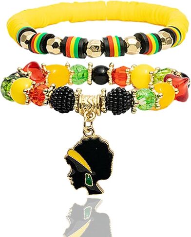 Long tiantian Juneteenth Bracelets Decorations for Women African Beaded Bracelets Juneteenth Outfit Dress for Women Girls in Saudi Arabia