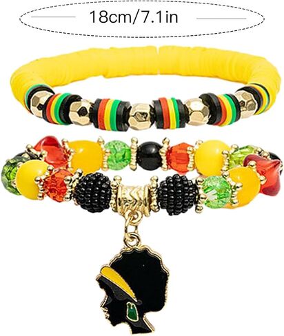 Long tiantian Juneteenth Bracelets Decorations for Women African Beaded Bracelets Juneteenth Outfit Dress for Women Girls in Saudi Arabia