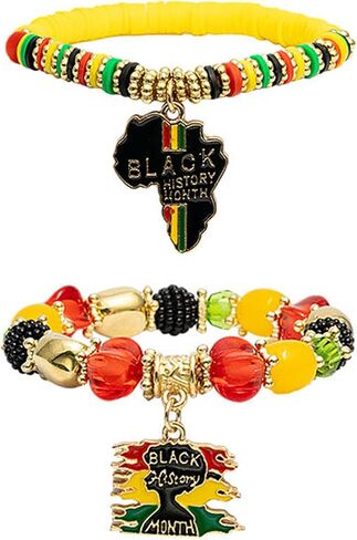 Long tiantian Juneteenth Bracelets Decorations for Women African Beaded Bracelets Juneteenth Outfit Dress for Women Girls in Saudi Arabia