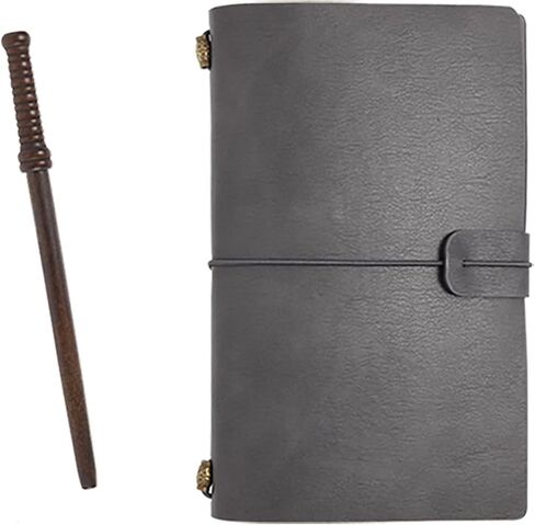 منتجات SunnySide دفتر ملاحظات جلدي من منتجات SunnySide، مجموعة هدايا من أقلام الرصاص الخشبية مع صفحات ملونة قرطاسية هاري موضوع المدرسة السحرية لمحبي الأفلام للأطفال والكبار لوحة كتابة عتيقة فارغة in Kuwait