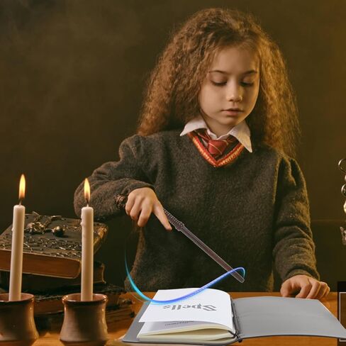 منتجات SunnySide دفتر ملاحظات جلدي من منتجات SunnySide، مجموعة هدايا من أقلام الرصاص الخشبية مع صفحات ملونة قرطاسية هاري موضوع المدرسة السحرية لمحبي الأفلام للأطفال والكبار لوحة كتابة عتيقة فارغة in Kuwait