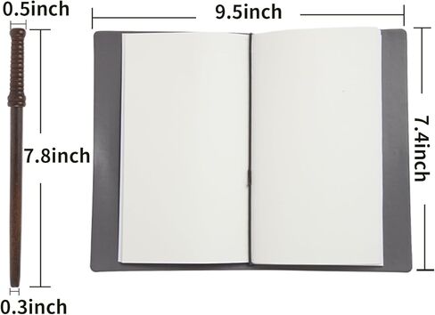 منتجات SunnySide دفتر ملاحظات جلدي من منتجات SunnySide، مجموعة هدايا من أقلام الرصاص الخشبية مع صفحات ملونة قرطاسية هاري موضوع المدرسة السحرية لمحبي الأفلام للأطفال والكبار لوحة كتابة عتيقة فارغة in Kuwait