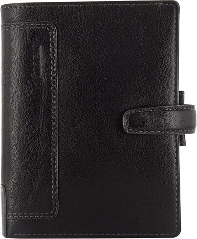 منظم Filofax Holborn، حجم الجيب، أسود - جلد الجاموس المحبب بالكامل، ست حلقات، مع مذكرات تقويم أسبوعية لعرضها، متعدد اللغات، 2024 (C025115-24) in Saudi Arabia