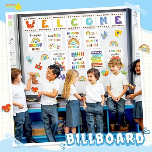 Outus 28 Pcs Diversity Posters for Classroom Inclusive Welcome Banner Everyone is Welcome Here Wall Decor Multicultural Bulletin Board Decorations for Teachers Students Classroom School Party Supplies in Saudi Arabia