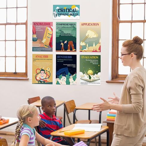 Pasimy 7 Pieces Critical Thinking Skills Poster for Classroom Reading and Writing Poster Educational Bulletin Board Wall Art Print for High Middle School Library Home Office Classroom Decoration in Saudi Arabia