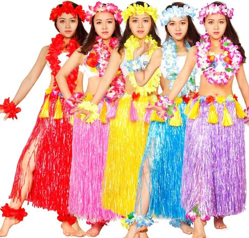 6pcs Thickened Hawaiian Leis for Hula Dance Luau Party, Floral Necklace Leis for Party Supplies Favors Celebrations and Decorations in Saudi Arabia