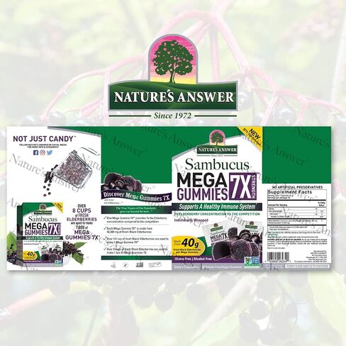 Nature's Answer Sambucus Mega Gummies 7x (30 علكة) in Saudi Arabia