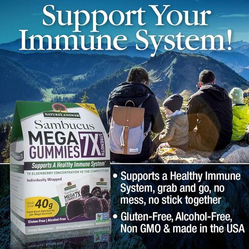 Nature's Answer Sambucus Mega Gummies 7x (30 علكة) in Saudi Arabia