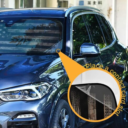 Camouflage American USA Flag Car Windshield Sunshade Foldable Reflective Sun Shade Blocks UV Rays in Saudi Arabia