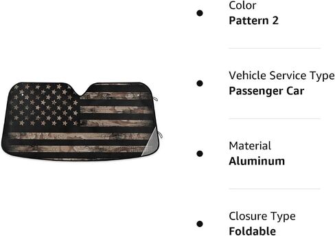 Camouflage American USA Flag Car Windshield Sunshade Foldable Reflective Sun Shade Blocks UV Rays in Saudi Arabia