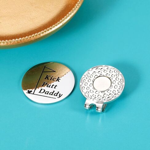 Golf Ball Marker Golf Gifts for Men Dad Valentines Christmas Birthday Fathers Day from Daughter Son Kids Golf Gifts for Men Golfer Husband from Wife New Daddy Stepdad Golf Lovers Magnetic Hat Clip in Kuwait